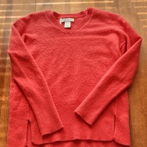 Women's Red V-Neck Sweater
